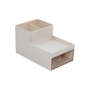 TEK ÇEKMECELİ + 3 BÖLMELİ  PLASTİK MAKYAJ - TAKI ORGANİZER 16X9.5CM - Y: 5--9.5CM (5124)