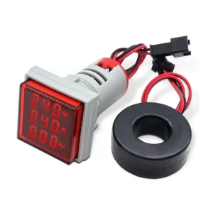 VOLTAMPERMETRE 50-500V 0-100A AC KARE KIRMIZI (AD22-22VAS) (5124)