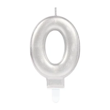 0 Rakam Mum Gümüş Renk (5124)
