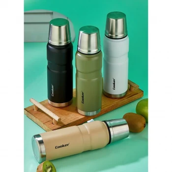 0.5LT HUNTER TERMOS PASLANMAZ ÇELİK - SIZDIRMAZ KAPAK = BARDAK (5124)