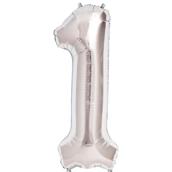 1 Rakam Folyo Balon Gümüş  40 inç (5124)