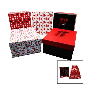 10 PARÇA  BOY DESENLİ DİKDÖRTGEN HEDİYE KUTUSU (5124)