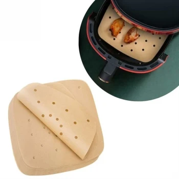 100 Adet Air Fryer Pişirme Kağıdı Tek Kullanımlık Hava Fritöz Yapışmaz Yağlı Kağıt Delikli  Model (5124)