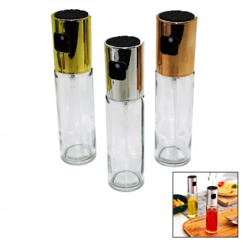 100 ML SPREY CAM YAĞDANLIK KROM - RENKLİ SPREY KAFA - İNCE UZUN ŞİŞE (5124)