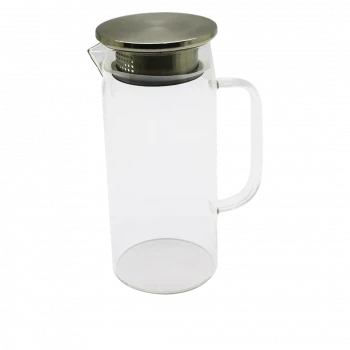 1.2LT - YUVARLAK CAM SÜRAHİ - SÜZGEÇLİ METAL KAPAK BOROSİLİKAT - TERMİSİL ISIYA DAYANAKLI (5124)