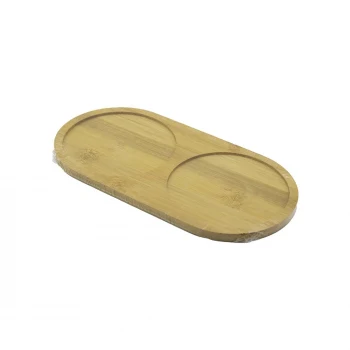 2 BÖLMELİ   OVAL  AHŞAP BAMBU YAĞDANIK ALTLIK  12X24X0.8CM (5124)