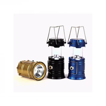 2IN1  1W+6LED SOLAR - FİŞ ŞARJLI LÖKÜS MODEL KAMP LAMBA FENER - POWERBANK METAL TAŞIMA KULP OR-5900T (5124)