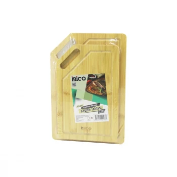 2PCS SETKIRIK KENARLI - OVAL DELİKLİ AHŞAP BAMBU KESİM PANOSU - KESME TAHTASI 18X28X1CM--22X32X1CM (5124)