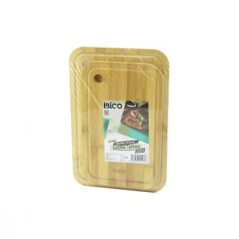 2PCS SETOVAL KENARLI - YUVARLAK DELİKLİ AHŞAP BAMBU KESİM PANOSU - KESME TAHTASI 18X28X1CM--22X32X1CM (5124)