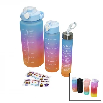 3 BOY YAVRULU PİPETLİ RENKLİ SULUK MATARA (5124)