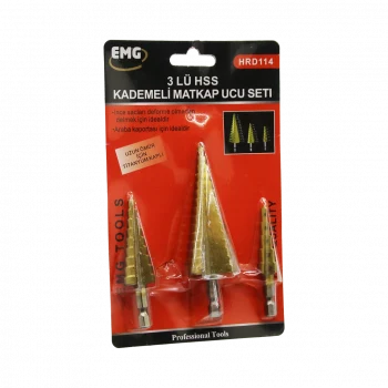 3 PARÇA  HSS KADEMELİ MATKAP UCU SET (5124)