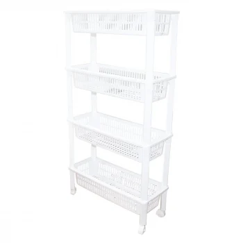 4 KATLI DÜZENLEYİCİ  - RAF ÜNİTESİ TEKERLEKLİ 510X205X945MM (5124)