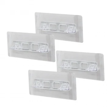 4PCS  RAF AYAK APARATI   ŞEFFAF PVC YAPIŞKANLI + VİDALANABİLİR   2X10CM (5124)