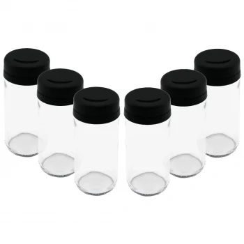 6 PCS CAM - 225ML BAHARATLIK - TUZLUK PLASTİK KAPAK (5124)