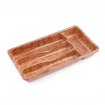 AHŞAP RENK - 4 BÖLMELİ ÇEKMECE İÇİ KAŞIKLIK 36X20CM (5124)