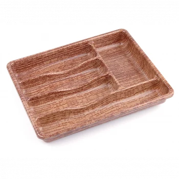 AHŞAP RENK - 5 BÖLMELİ ÇEKMECE İÇİ KAŞIKLIK 36X29CM (5124)