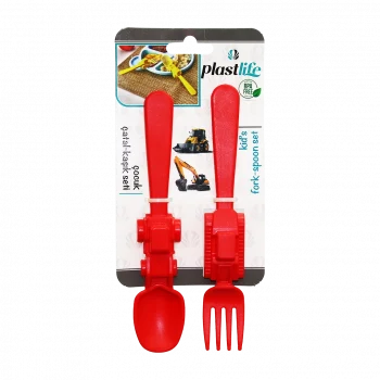 ARAÇ FİGÜRLÜ PLASTİK ÇOCUK ÇATAL - KAŞIK SETİ (5124)