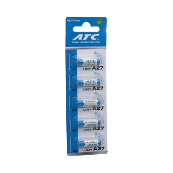 ATC SUPER ALKALİNE BATTERY A27 - 27A LR27 ARAÇ - OTO KUMANDA PİLİ 12V 5Lİ KART (5124)