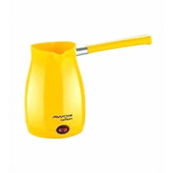 AWOX CAFFEEN  SARI  ELEKTRİKLİ CEZVE  TÜRK KAHVESİ  MAKİNESİ  PLASTİK   ÇİFT AĞIZ   0.4LT - 5 FİNCAN   1000W (5124)
