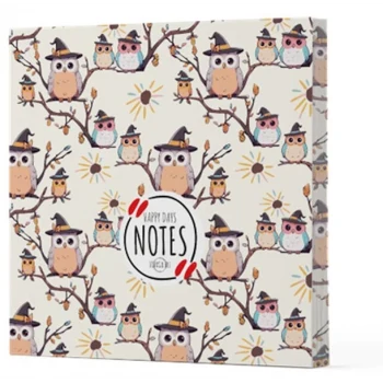 Baykuş 7 - Çizgisiz Yan Boyamalı Defter