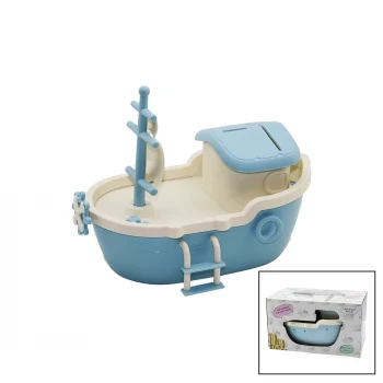 BÜYÜK GEMİ KUMBARA KİLİTLİ RENKLİ PLS. TBN:10X18CM - GÜVERTE: 14.5X24.5CM Y: 8-10-13CM (5124)