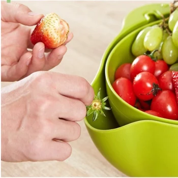 Çok Amaçlı 360 Derece Dönebilir Pratik Hazneli Mutfak Süzgeç Elek (5124)