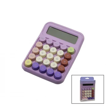 DAKTİLO TUŞ MODELİ  12 HANELİ HESAP MAKİNESİ MİX RENKLİ  PİLLİ  15.7 X 11.1 X 2.7CM   166GR (5124)