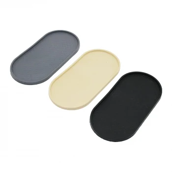 DÜZ   OVAL   RENKLİ SİLİKON  YAĞDANLIK - SABUNLUK ALTLIK  12 X 24.5CM (5124)