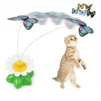 Hareketli Dönen Kelebek - Kedi Oyuncağı ( Pille Çalışır) (5124)
