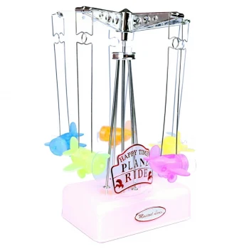 Hareketli Uçaklı Kurmalı Hediyelik Küçük Müzik Kutusu Aleti (5124)