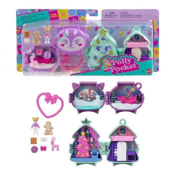 JGM53 Polly Pocket Sevimli Yılbaşı 2li Paket Oyun Seti