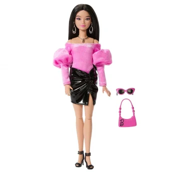 JJN76 Barbie DELUXE STYLE - Siyah Metalik Elbise