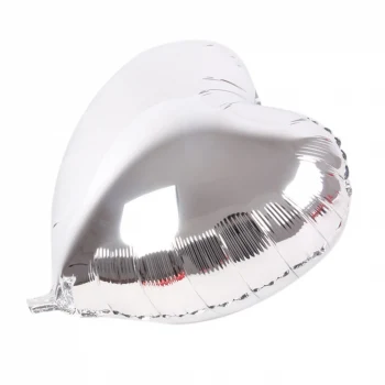 Kalp Balon Folyo Gümüş 45 cm 18 inç (5124)