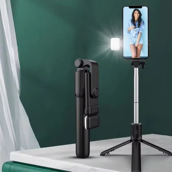 Kendiliğinden LED Işıklı Kumandalı Uzayabilen Selfie Çubuğu,Masa Üstü Tripod (5124)