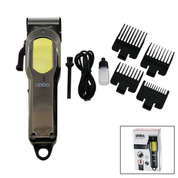 KESİM AYAR MANDALLI USB ŞARJLI - LCD GÖSTERGELİ SAÇ KESME TRAŞ MAKİNESİ GÖVDE KROM KAPLAMA SHC-4396 (5124)