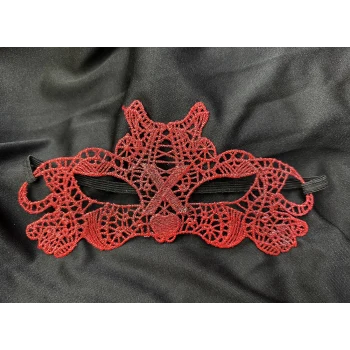 Kırmızı Dantel Masquerade Maskesi Çift Taraflı 10 No (5124)