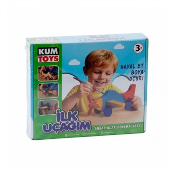 KM5869 KUMTOYS İLK UÇAĞIM AHŞAP BOYAMA SETİ
