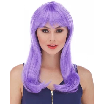 Mor Renk Uzun Düz Parti Peruğu (5124)
