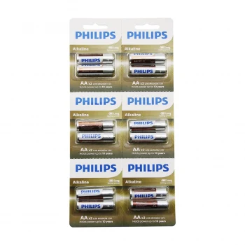 PHILIPS  ALKALİNE KALEM - AA - 1.5V  PİL  12PCS= 2Lİ X 6 (5124)