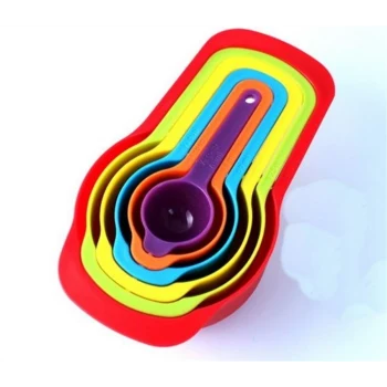 Pratik Ölçü Kaşığı Kabı 5&apos;li Şeker Baharat Sıvı Ölçer Aparat (5124)