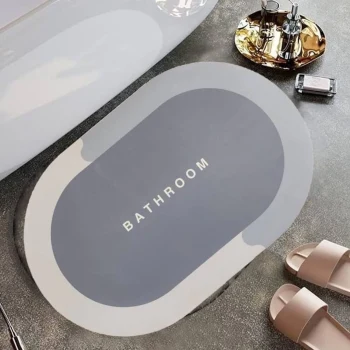 Sihirli Süper Su Emici Kaymaz Tabanlı Oval Paspas 40*60 cm (5124)