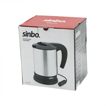 SİNBO SK-7371  12V  ARAÇ İÇİ KETTLE  PASLANMAZ ÇELİK  SU ISITICISI  0.8LT   120W   ÇAKMAKLIK FİŞLİ   PLASTİK KAPAK - KULP (5124)