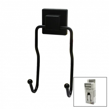 SİYAH - 2Lİ METAL SARKIK ASKI KARE GÜÇLÜ YAPIŞKANLI 8X9X19CM (5124)