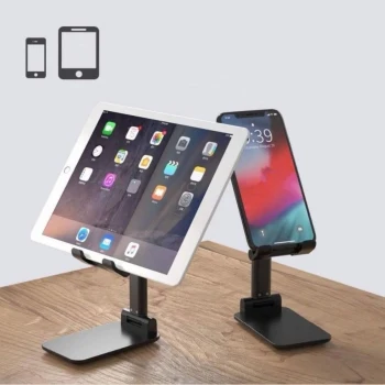 Siyah Aynalı Cep Telefonu Sabitleyici Stand Katlanabilir Ayarlanabilir Telefon Standı (5124)