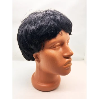 Siyah Renk Kısa Kesim İçi Astarlı Erkek Peruğu (5124)