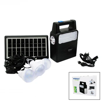 SOLAR SEYYAR PANELLİ - FİŞ ŞARJLI 2İN1 DİKEY MODEL EL FENERİ  - 3 PARÇA  AMPUL KABLOLU - POWERBANK (5124)