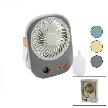 SU SPREYLİ USB MİNİ FAN 15.5X12CM MASA ÜSTÜ USB ŞARJLI 2İN1 KULP=TAŞIMA - DURUŞ 3 KADEME HIZ BJJ-566 (5124)