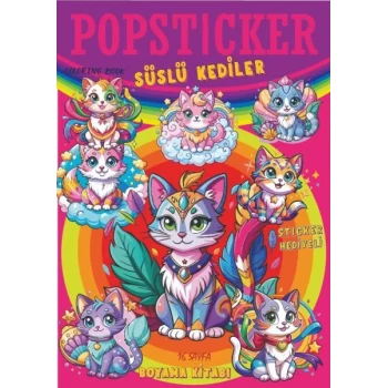 Süslü Köpekler  Boyama Kitabı Popsticker
