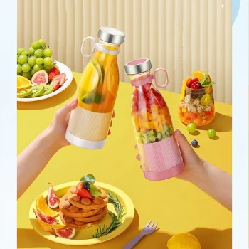 Taşınabilir Blender, Taşınabilir Mini Hızlı Blender 350ml Meyve Sıkacağı Kupası, Kablosuz Şarjlı, Smoothie Milkshake Suyu Bebek Maması için 4 Bıçaklı (5124)