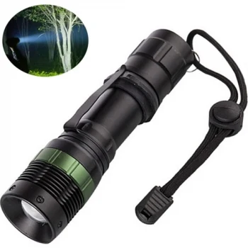 Ultra Güçlü 3 Modlu Metal Şarjlı El Feneri Cree T6 800 Metre + Şarjlı Pil (5124)